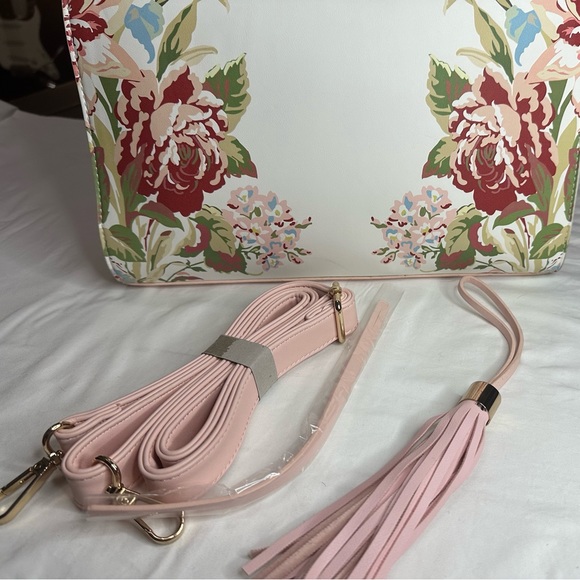 LP Tassel Accent Flower Print Satchel - Picture 4 of 9